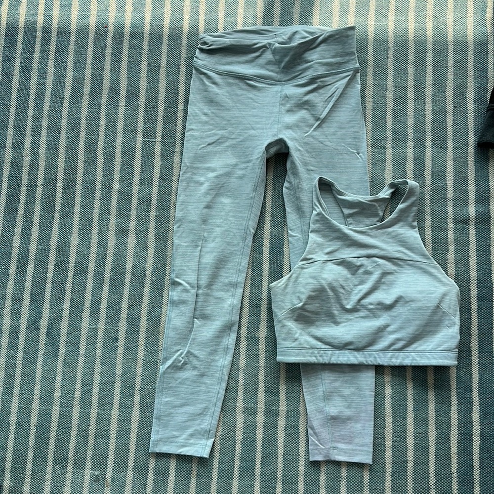 Outdoor voices light blue set in athletic wicker material